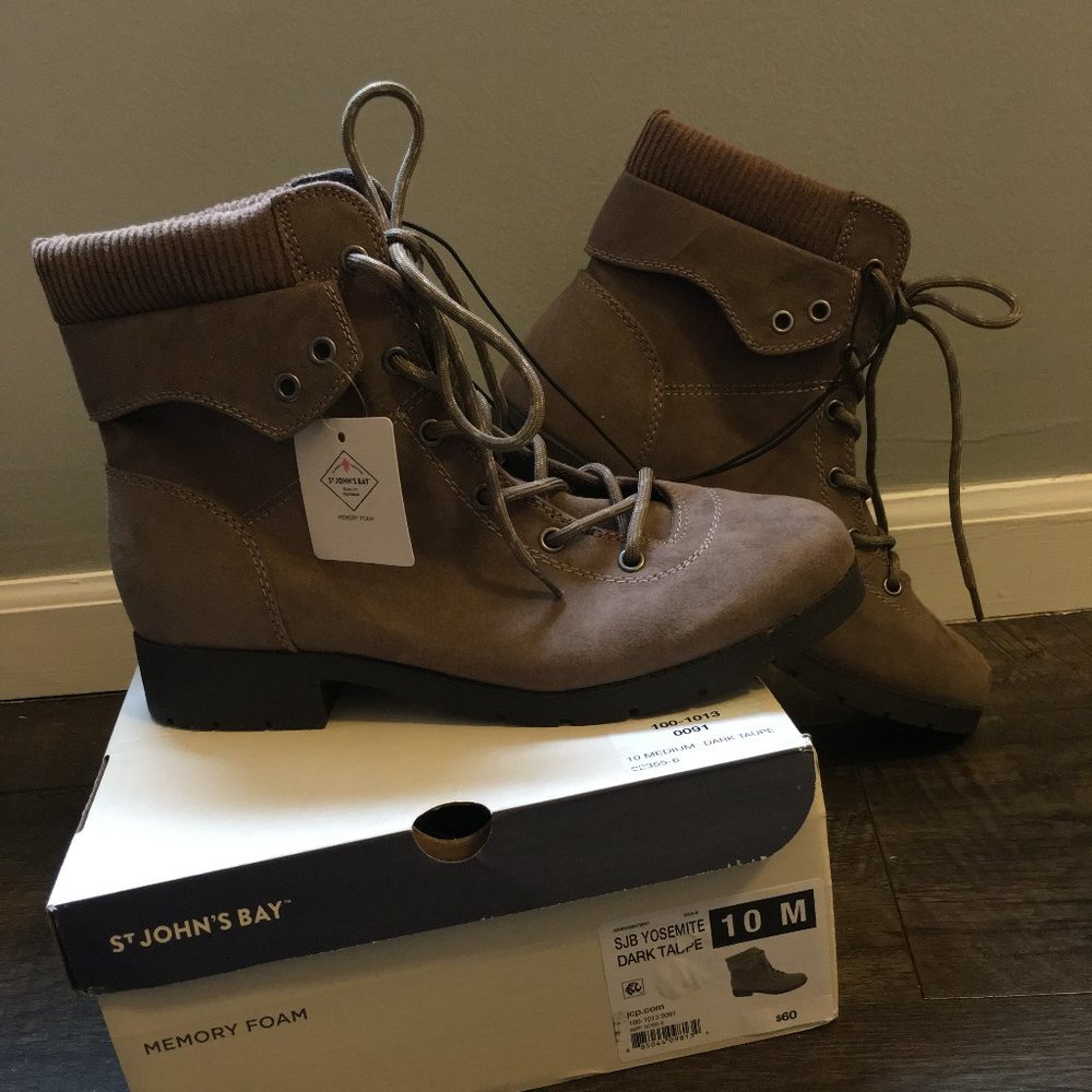 Women's Boots (Memory Foam; St. John's Bay; Taupe)